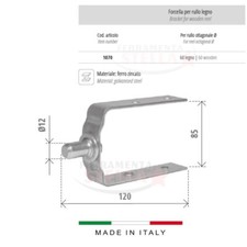 STAFFA PER RULLO IN LEGNO PER