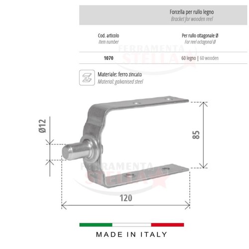 Staffa per rullo legno - staffa,